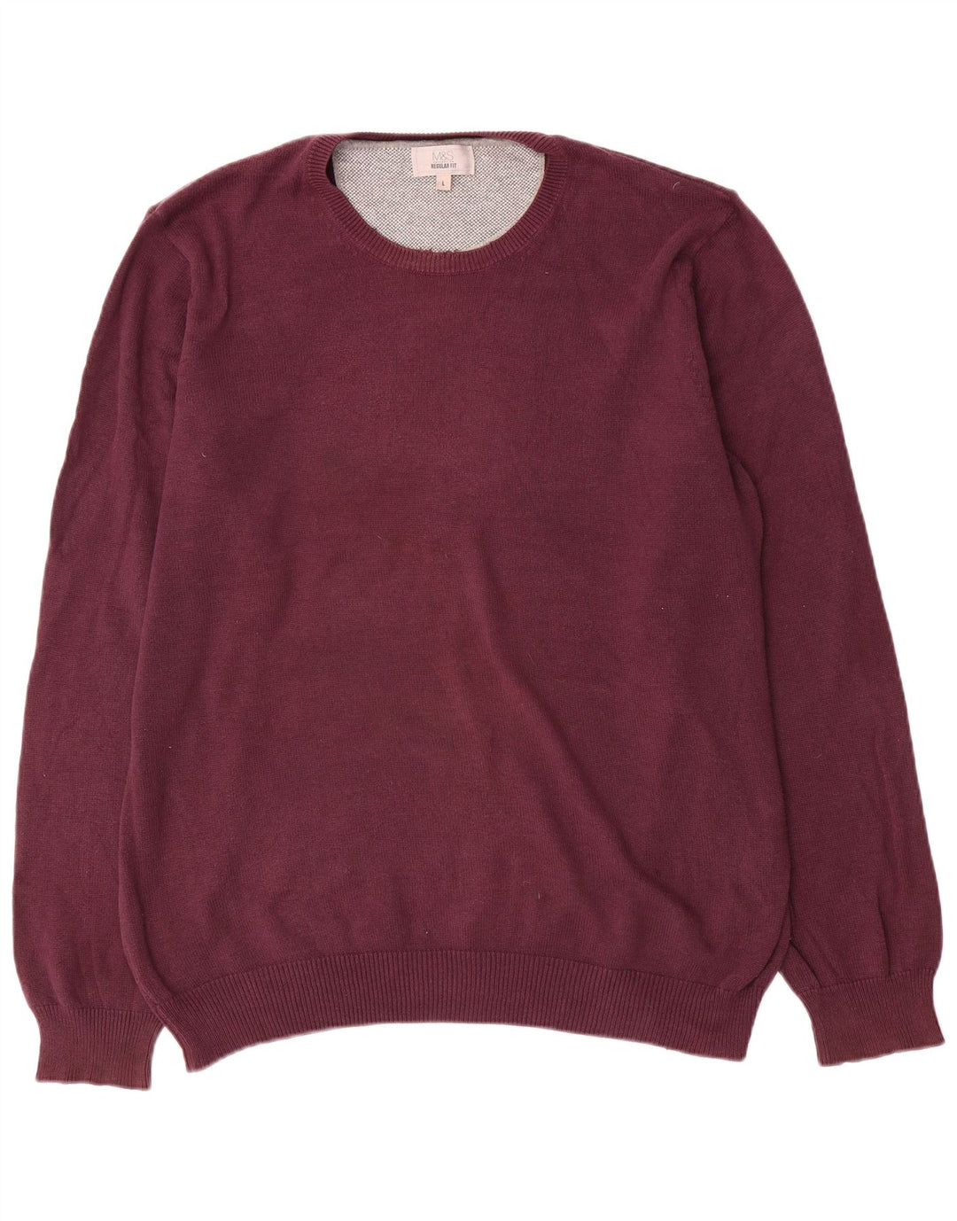 Marks & Spencer Pull à col rond coupe classique pour homme Violet Taille L