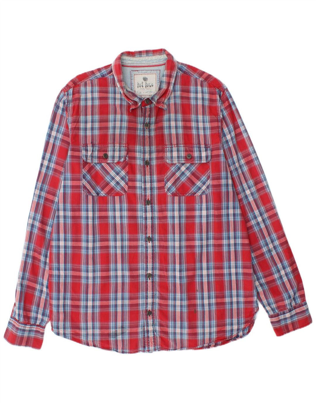 FAT FACE Chemise Homme XL Rouge Carreaux Coton