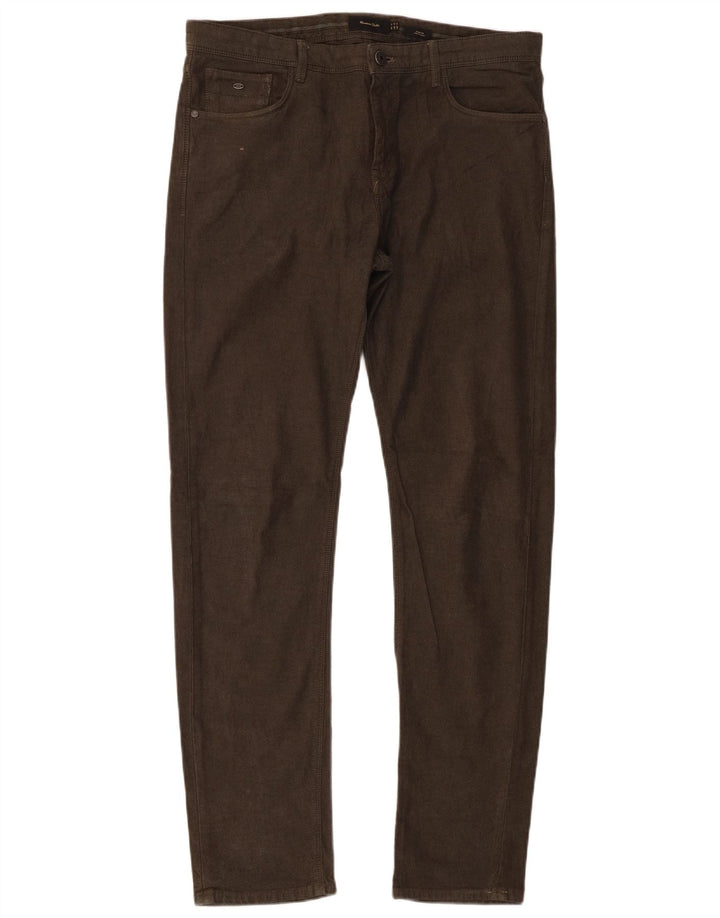 Massimo Dutti Pantalon décontracté coupe slim pour homme EU 42 Large W32 L32 Vert