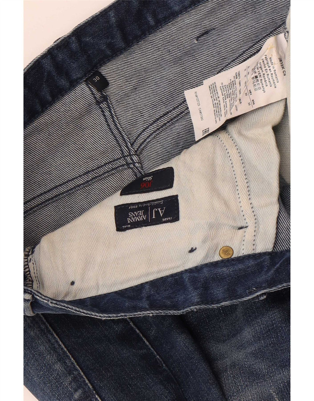 Armani Jeans Slim Homme W30 L30 Bleu Coton