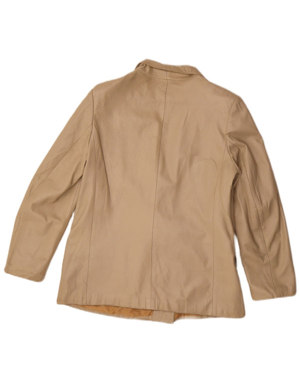 Veste Blazer Double Boutonnage Femme Vintage IT 42 Beige Moyen