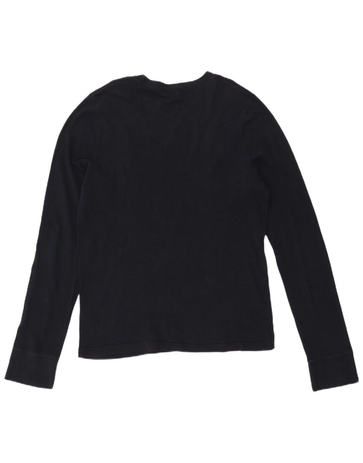 Hollister Haut graphique à manches longues pour hommes, grand coton noir