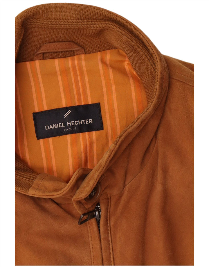 Daniel Hechter Veste bomber en daim pour homme UK 40 Grand cuir marron