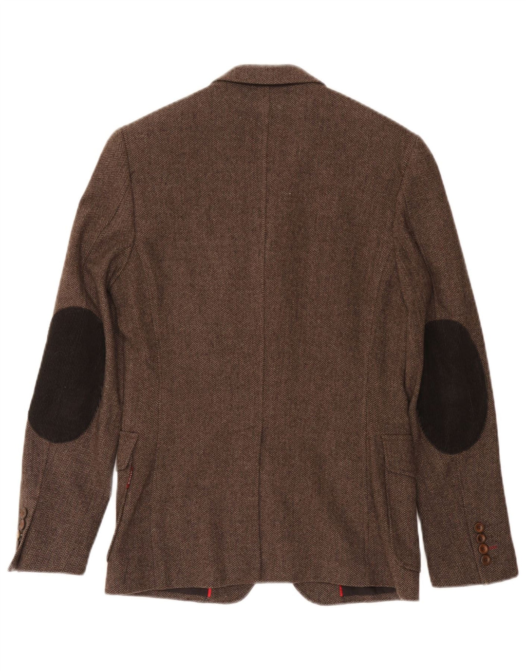 Sisley Veste Blazer 3 Boutons IT 44 XS Marron Laine à Chevrons