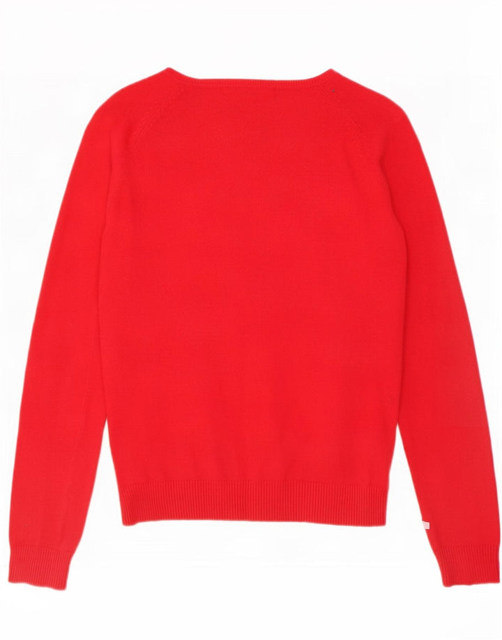 Zara Cardigan Femme Pull UK 14 Grand Coton Rouge