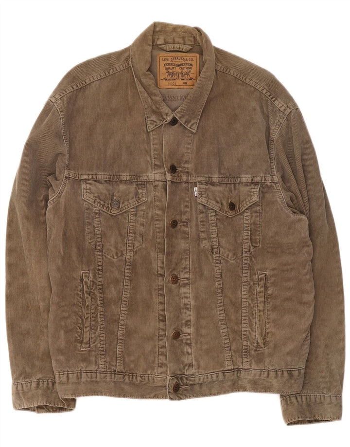 Levi's Veste en velours côtelé pour femme UK 40 Large Marron Coton