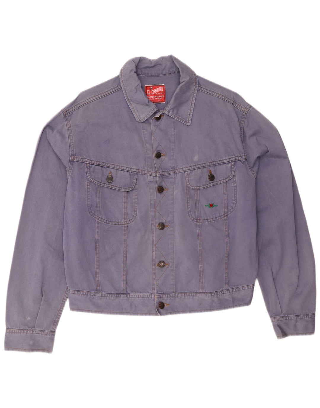 EL CHARRO Veste en jean surdimensionnée pour femme UK 14 Bleu moyen en coton