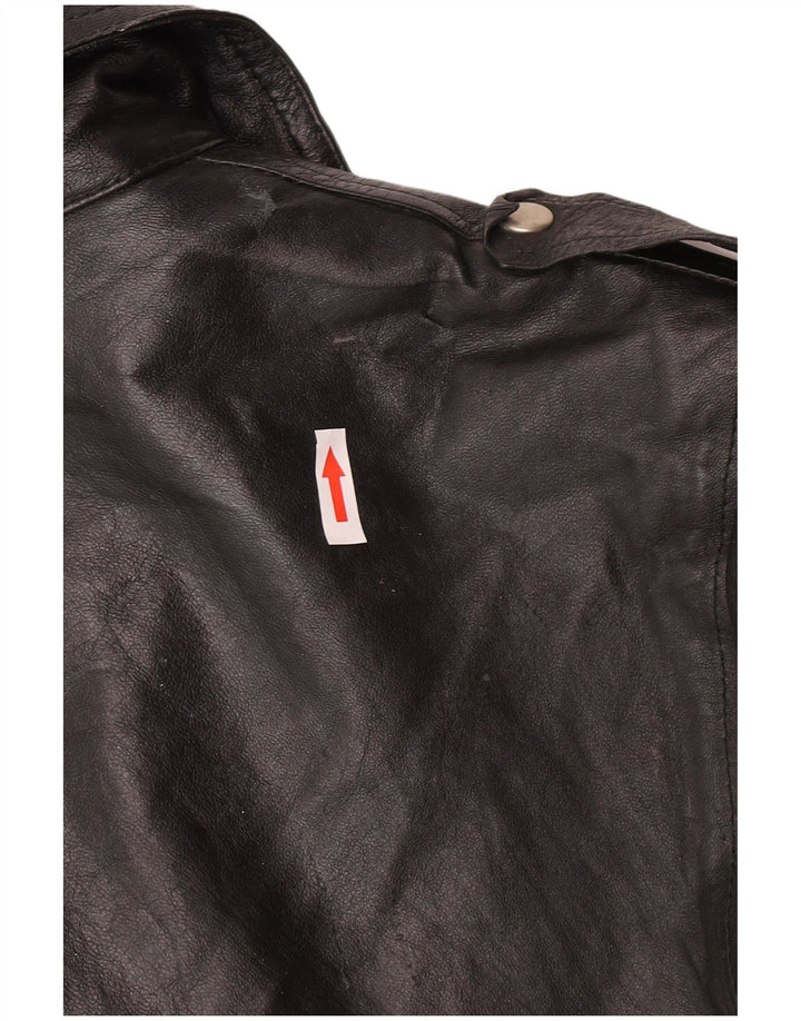 veste de motard en cuir vintage pour hommes IT 52 XL Noir