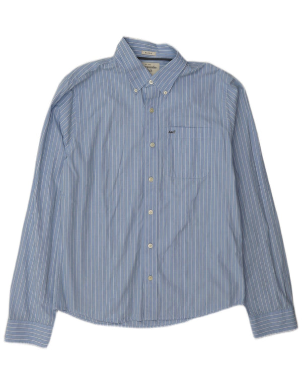 Abercrombie & Fitch Chemise musclée XL en coton à fines rayures pour homme