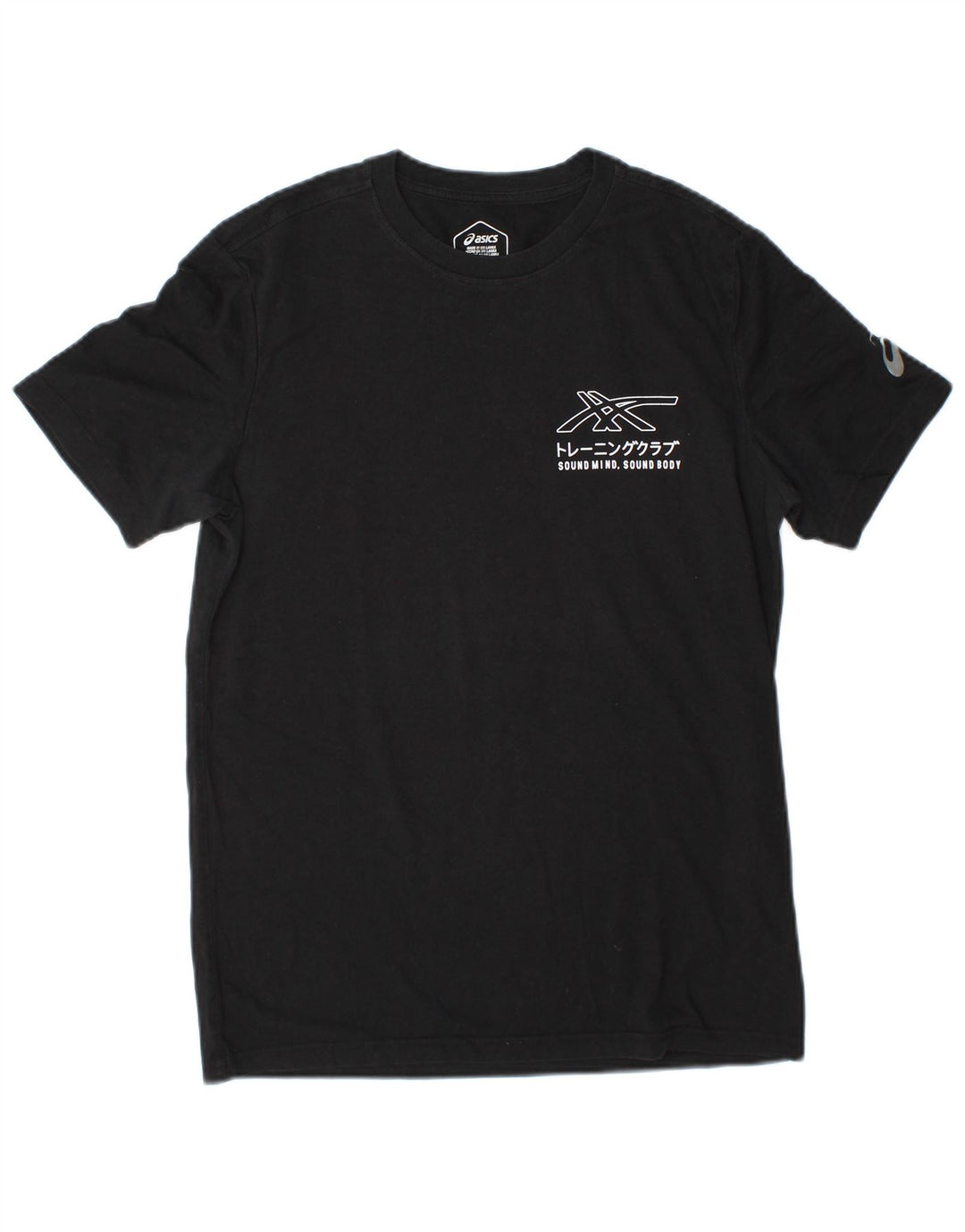Asics T-Shirt Graphique Homme Noir Moyen Coton