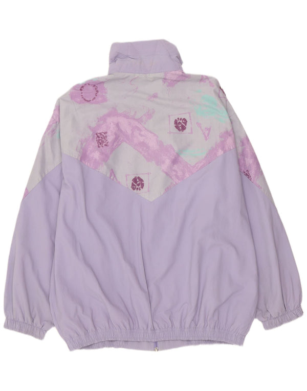 vintage Femmes Surdimensionné Survêtement Top Veste IT 48 XL Purple Colourblock