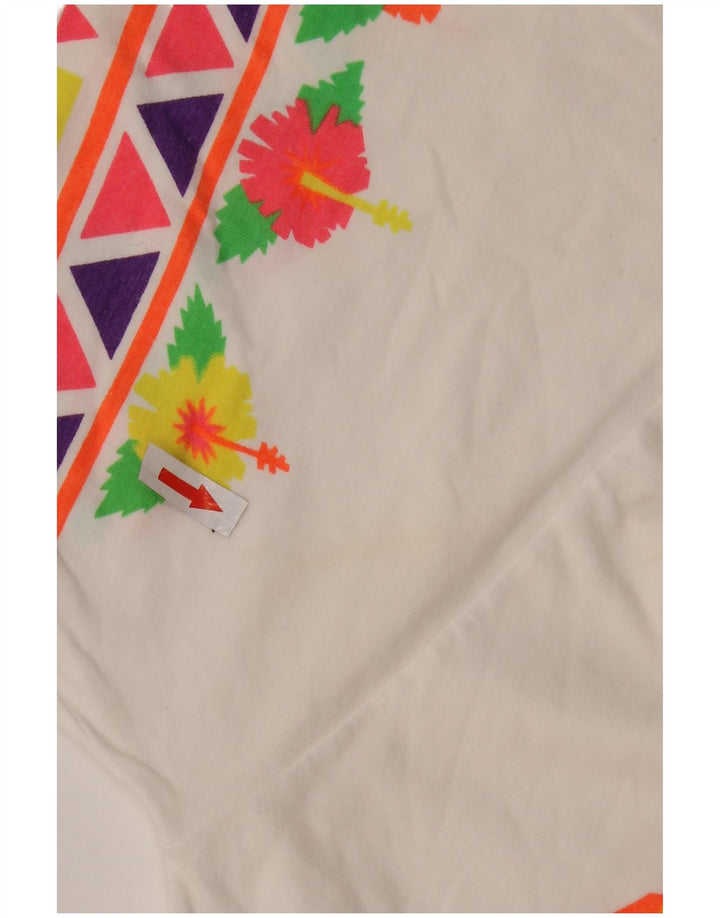 T-shirt graphique vintage pour hommes, haut floral blanc moyen