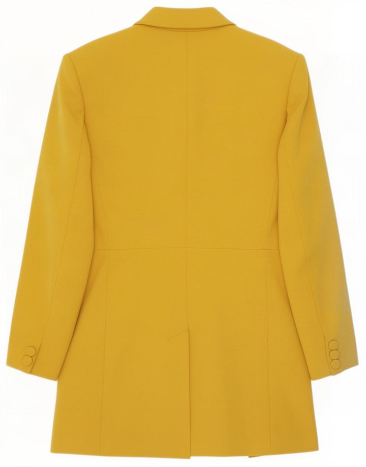Zara Veste Blazer Longue Femme UK 18 XL Jaune Polyester