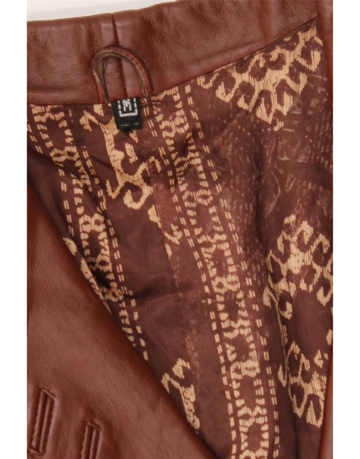 manteau en cuir surdimensionné femme vintage UK 14 Cuir brun moyen