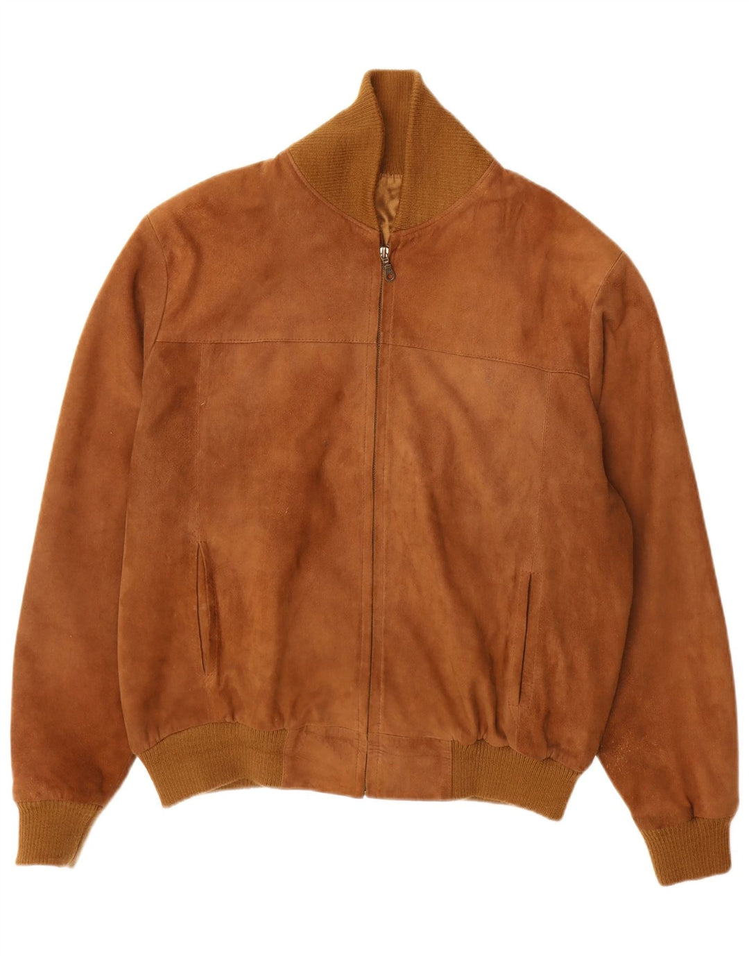 vintage Mens Suede Bomber Jacket UK 40 Grand Brun