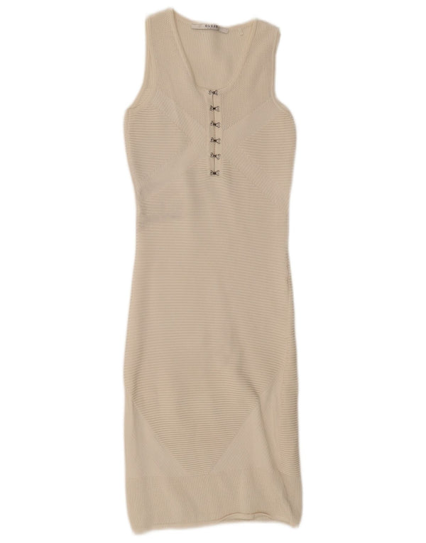Guess Robe moulante sans manches au crochet pour femme UK 4 XS Blanc