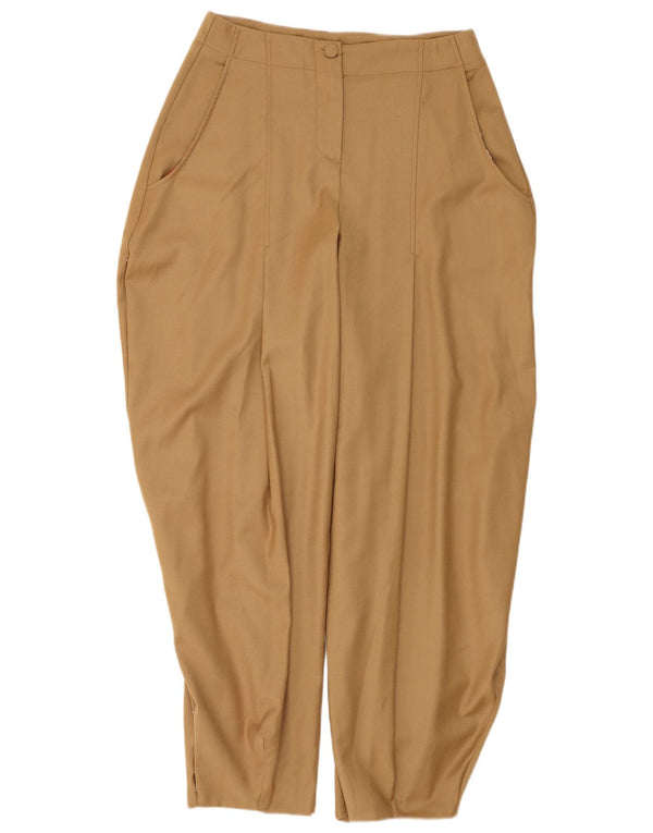 Pantalon sarouel taille haute femme vintage IT 46 Large W30 L32 Beige