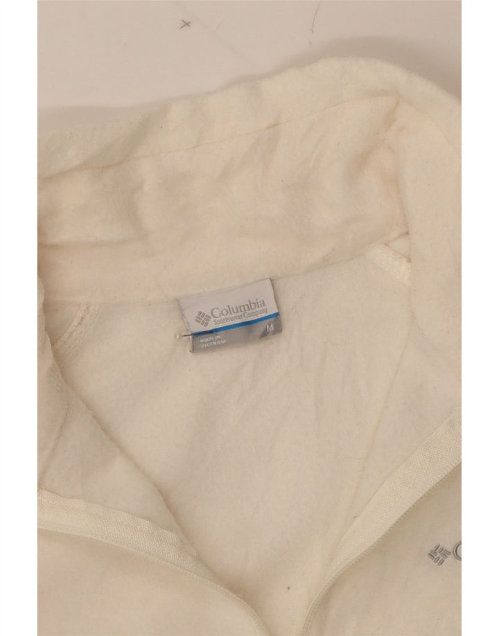 COLUMBIA Womens Fleece Jacket UK 14 Medium Off White Polyester Vintage Columbia and Second-Hand Columbia from Messina Hembry 