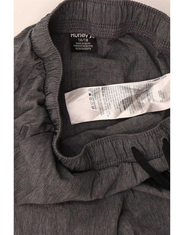 Hurley Short de sport graphique garçon 12-13 ans W28 gris polyester
