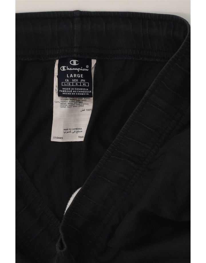 Champion Short de Sport Homme Grand Coton Noir