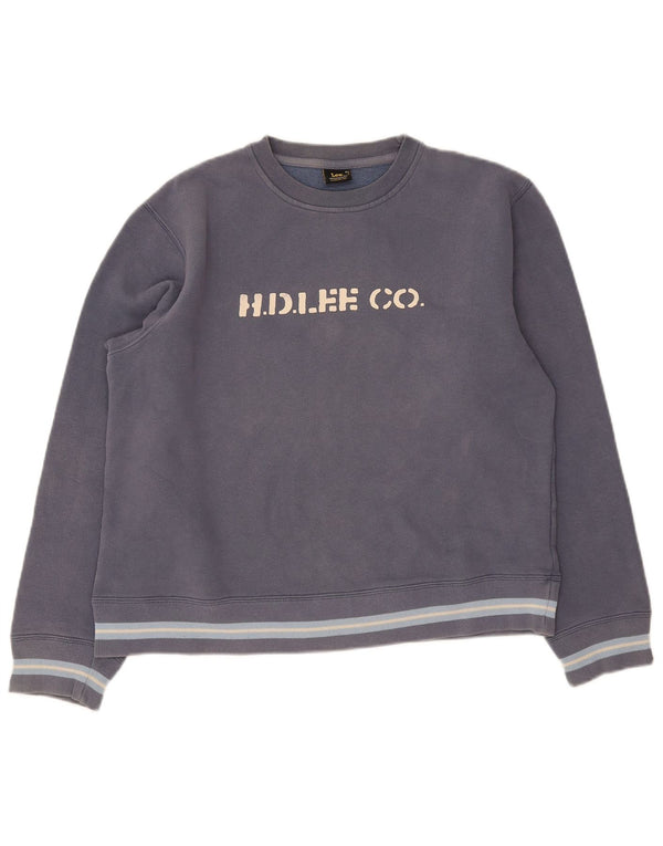 Lee Sweat-shirt graphique pour femme UK 44 Bleu marine moyen Colourblock