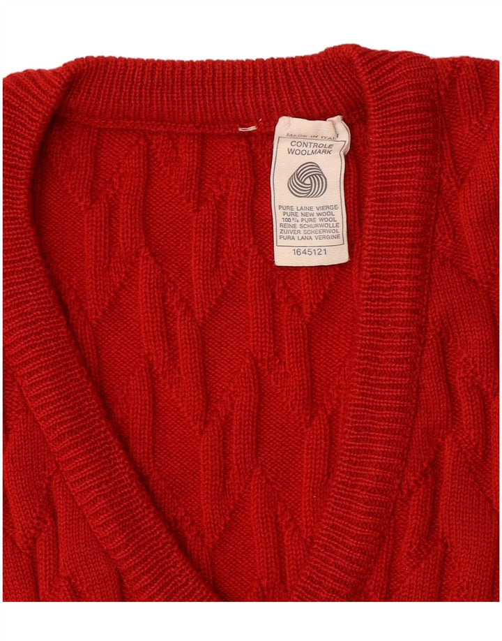 vintage Mens Vest Débardeur Petite Laine Rouge