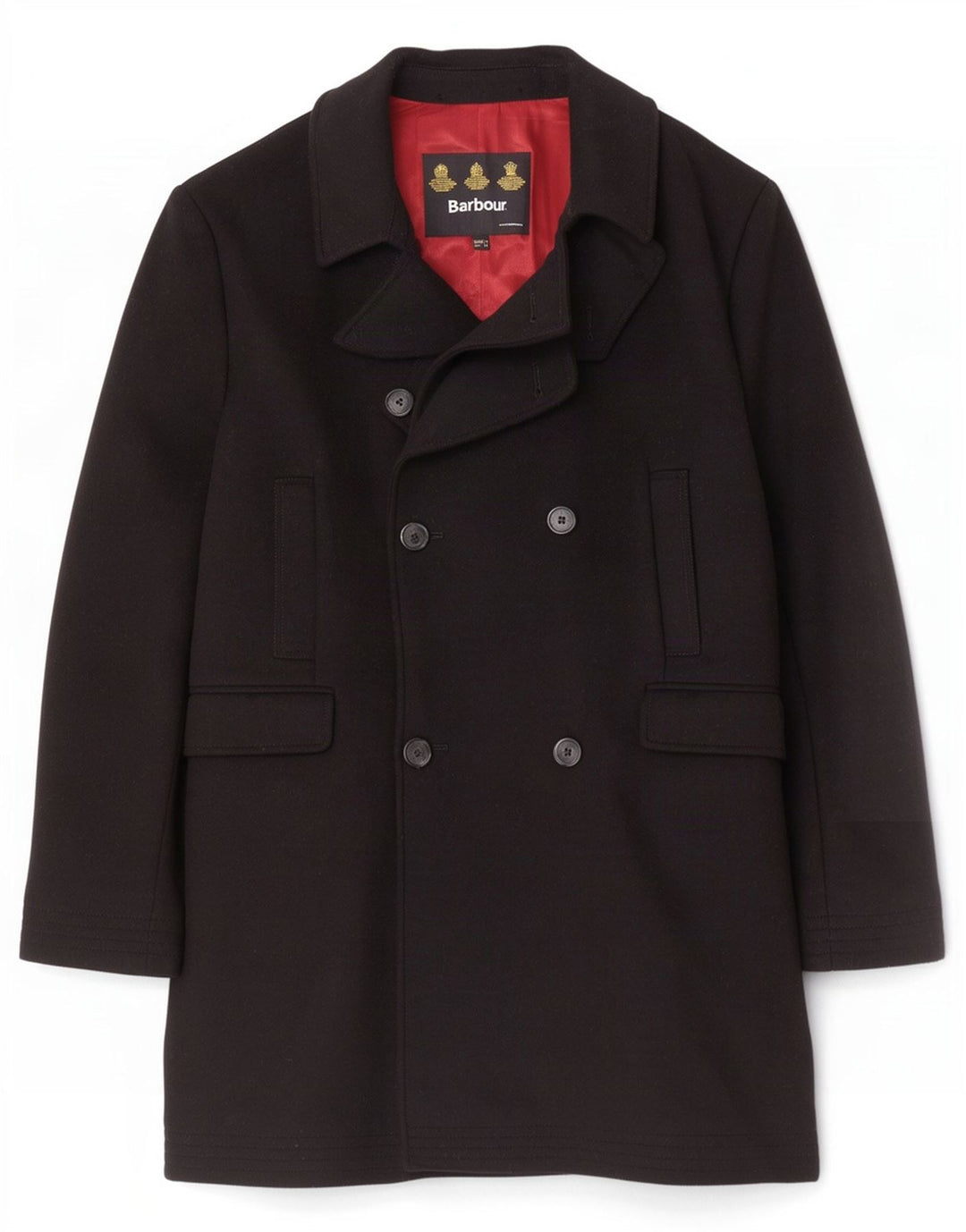 Barbour Manteau à double boutonnage pour hommes UK 44 2XL Laine noire