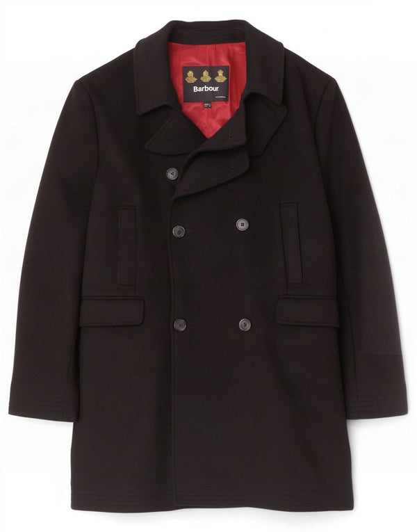 Barbour Manteau à double boutonnage pour hommes UK 44 2XL Laine noire