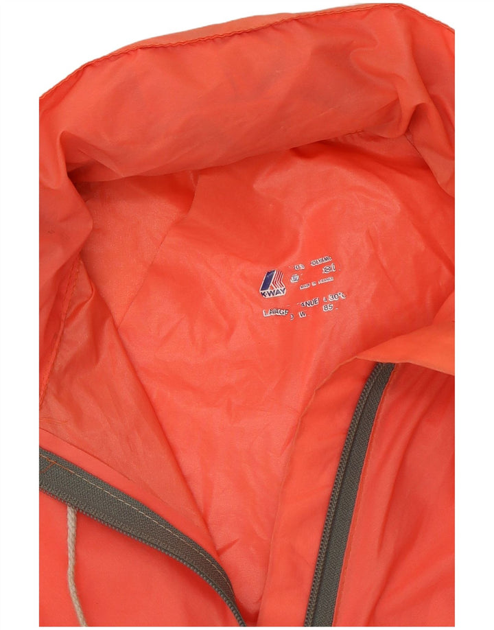 K-Way Veste de pluie à capuche pour femme UK 16 Large Orange