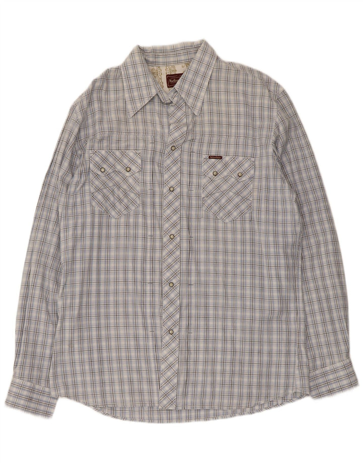 Marlboro Classics Chemise Homme 2XL Bleu Carreaux Coton