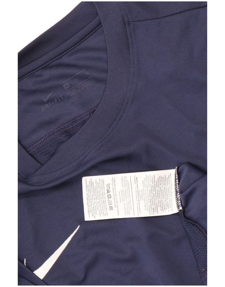 Nike Hommes Dri Fit T-Shirt Haut Bleu Marine Moyen Polyester