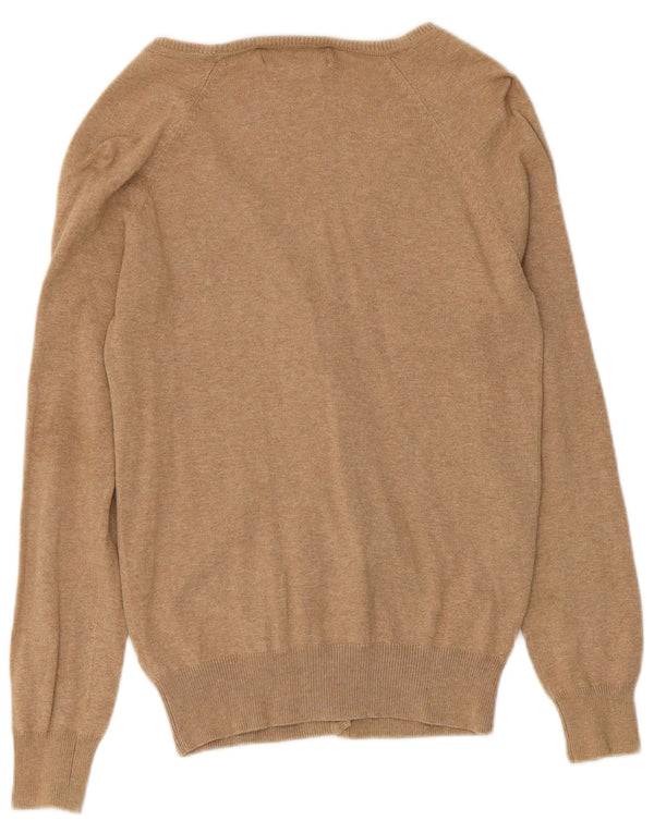 Zara Cardigan Femme Pull UK 16 Grand Coton Beige