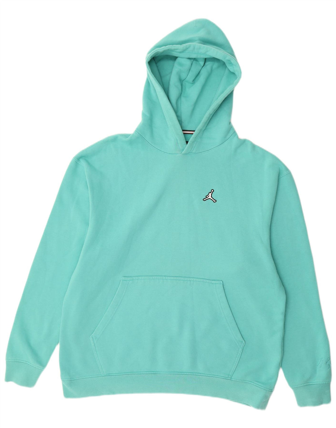JORDAN Pull à capuche pour homme XL en coton turquoise