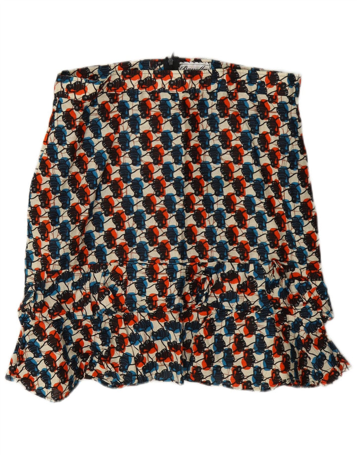 vintage Femmes Motif Abstrait Jupe À Volants XL W32 Multicolore