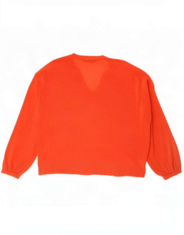 Zara Pull surdimensionné à col en V pour femme UK 16 Large Orange