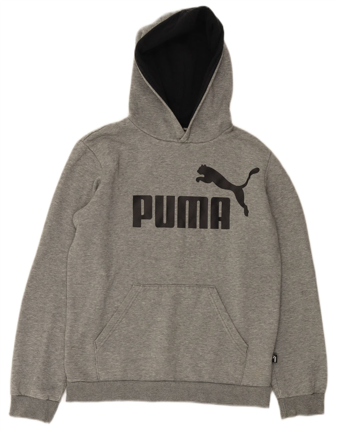 PUMA Sweat à capuche graphique pour garçon 13-14 ans Gris Coton