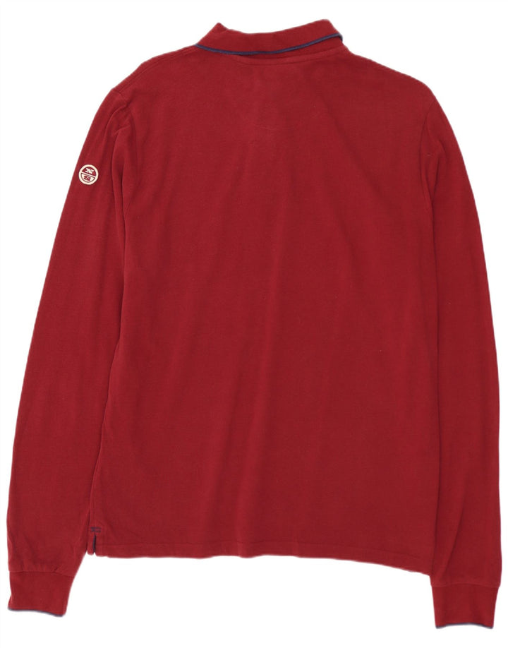 NORTH SAILS Polo à manches longues pour hommes, petit rouge