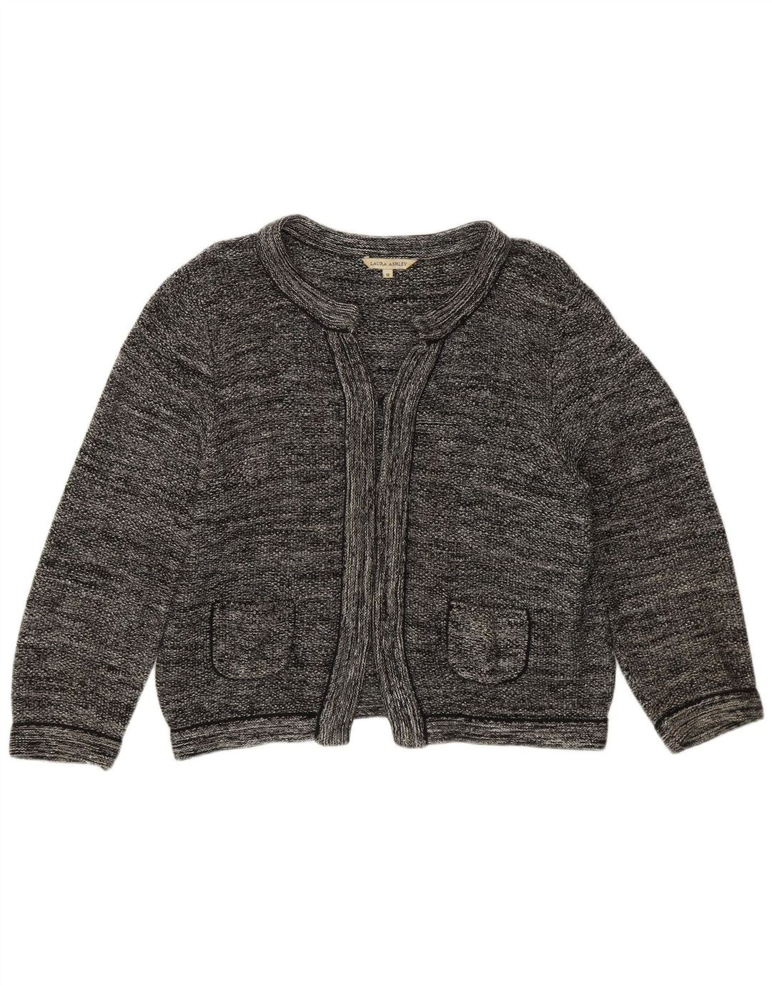 Laura Ashley Pull Boléro Ouvert pour Femme UK 12 Coton Gris Moyen