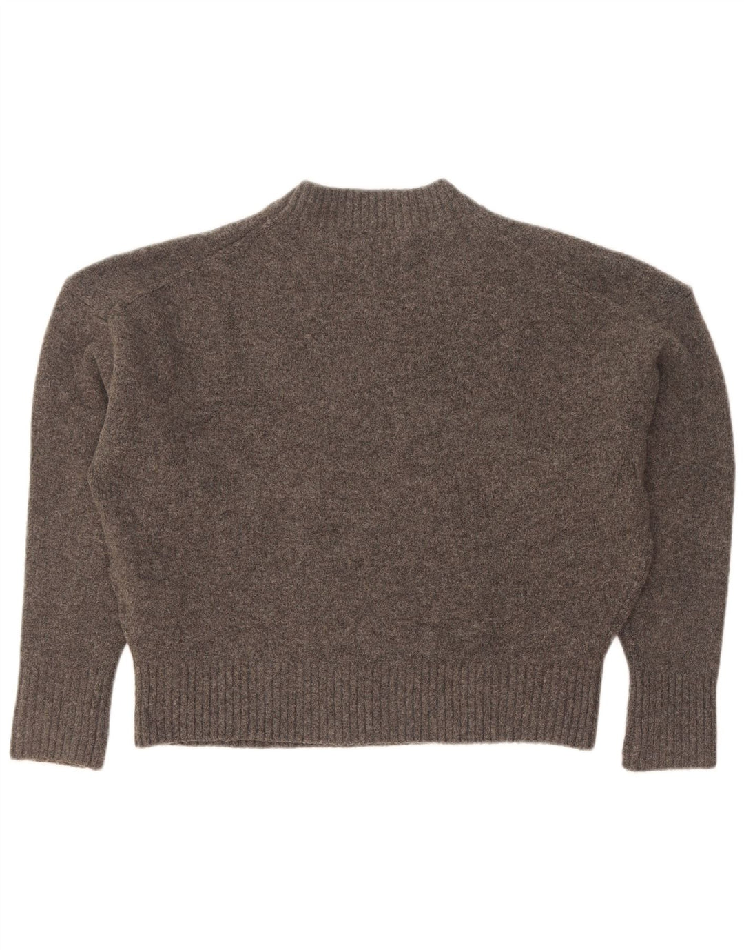 Zara Pull court surdimensionné à col rond pour femme UK 10 Petit Gris