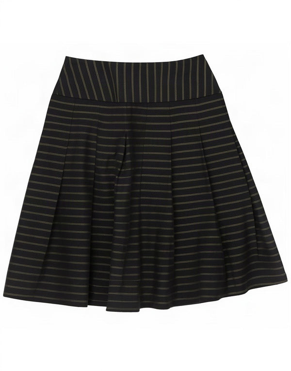 vintage Femme A-Line Jupe US 3 XS W26 Noir Rayé