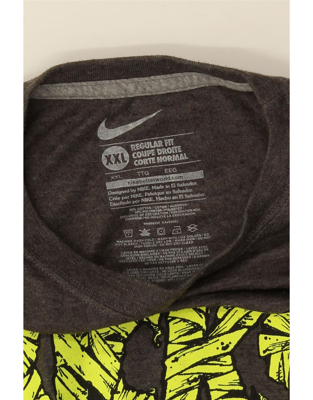 NIKE T-shirt graphique coupe régulière pour hommes, 2XL, gris, coton