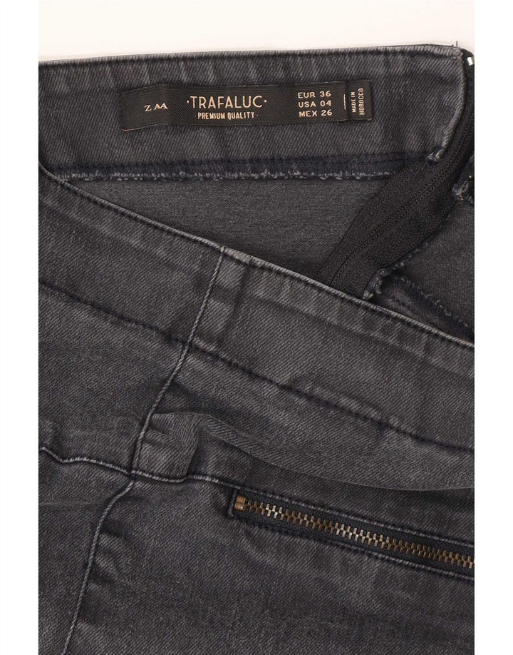 Zara Femme Mini Jupe En Jean EU 36 XS W26 Gris