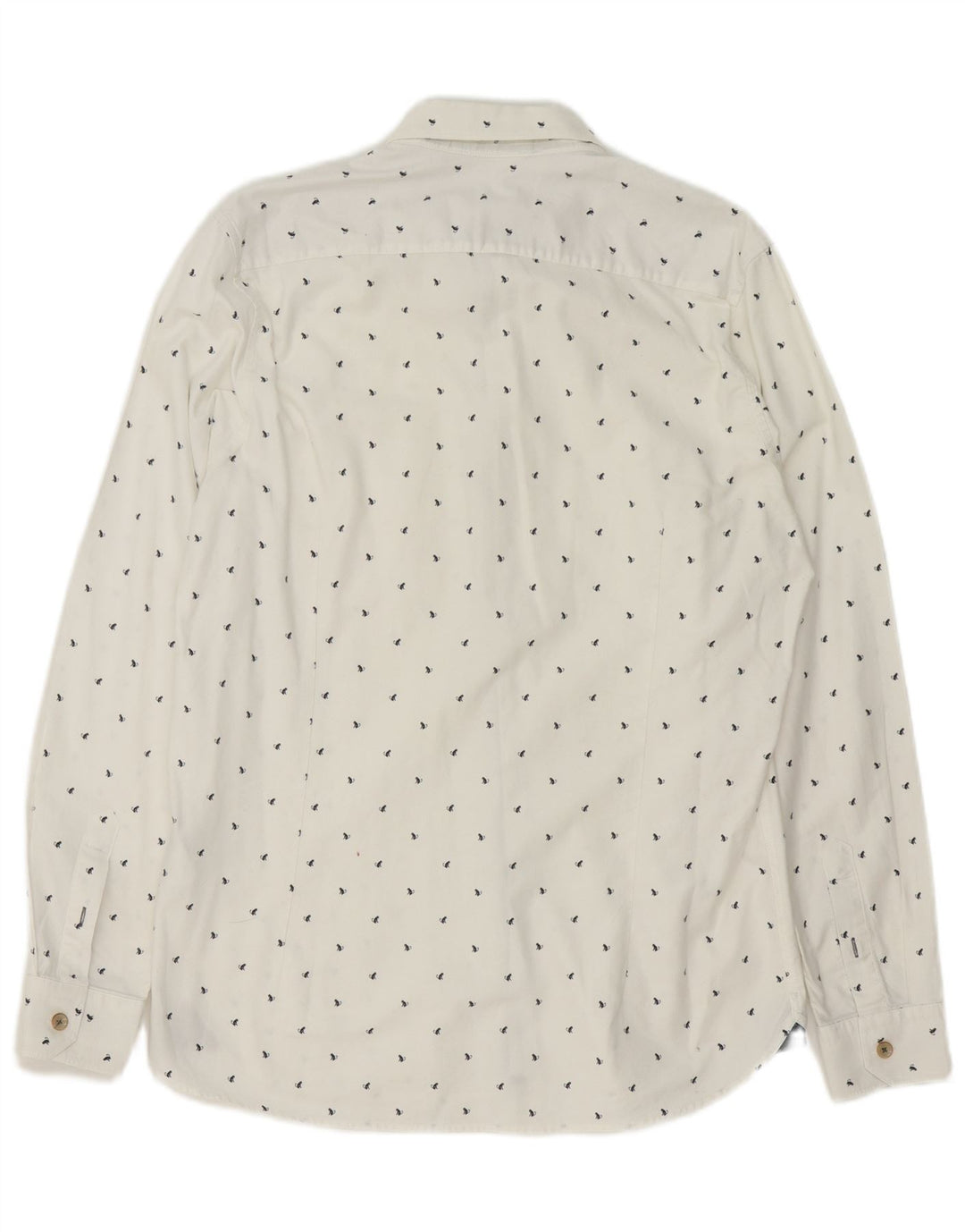 Ted Baker Chemise à motif abstrait pour homme Taille 4 Grand coton blanc