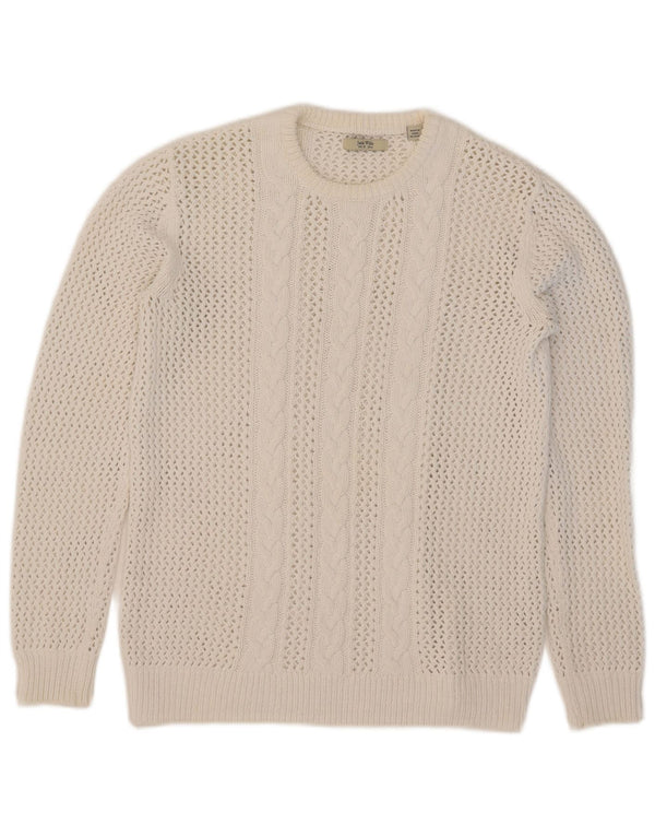 Jack Wills Pull à col rond pour femme UK 10 Petit coton blanc