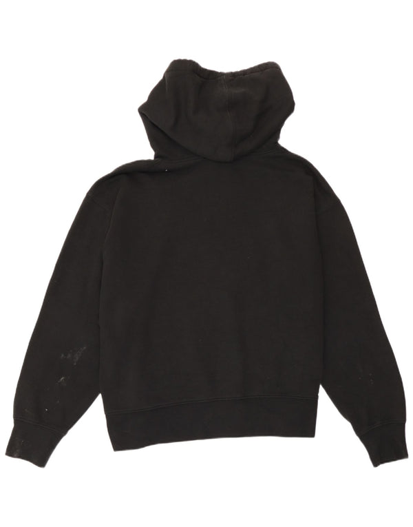 Zara Pull à capuche surdimensionné pour femme UK 14 en coton noir moyen