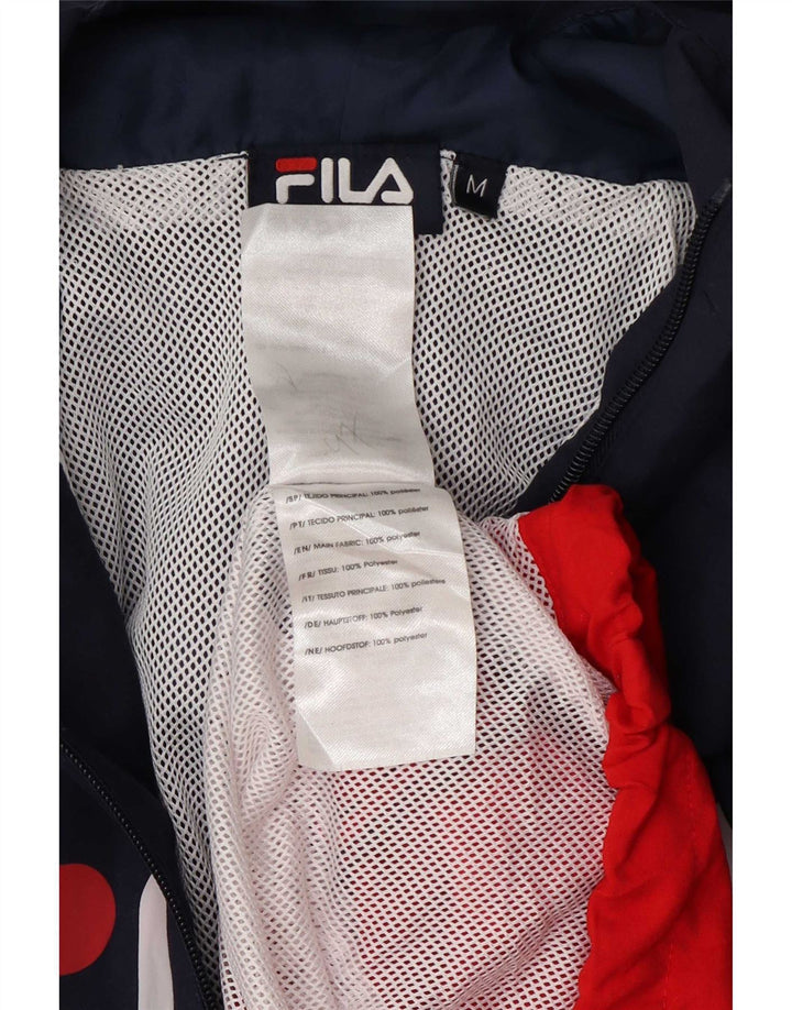 Fila Veste de Survêtement Graphique à Capuche Homme Bleu Marine Moyen Colourblock