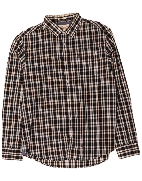 Penguin Chemise Heritage Slim Fit Homme Noir à Carreaux en Coton