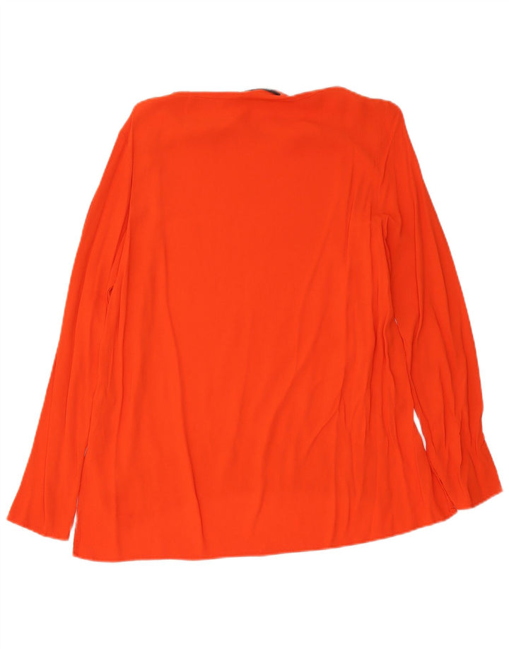 Zara Femme Chemisier Top UK 14 Large Rouge Viscose