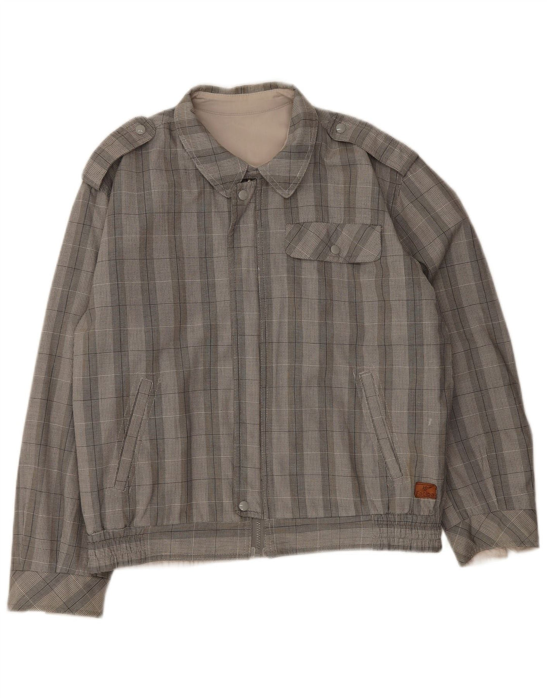 Faciba Veste Bomber Militaire Homme UK 38 Gris Moyen à Carreaux