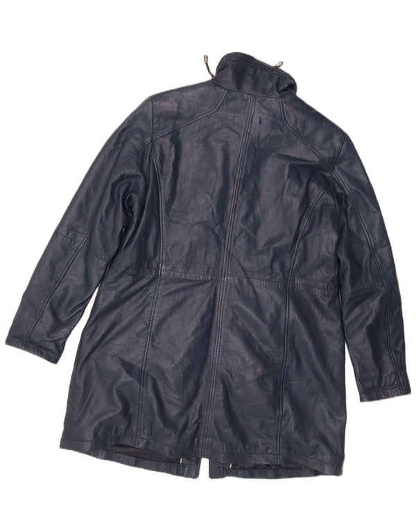 Jilani Manteau en cuir coupe ample pour homme EU 44 XS Bleu marine